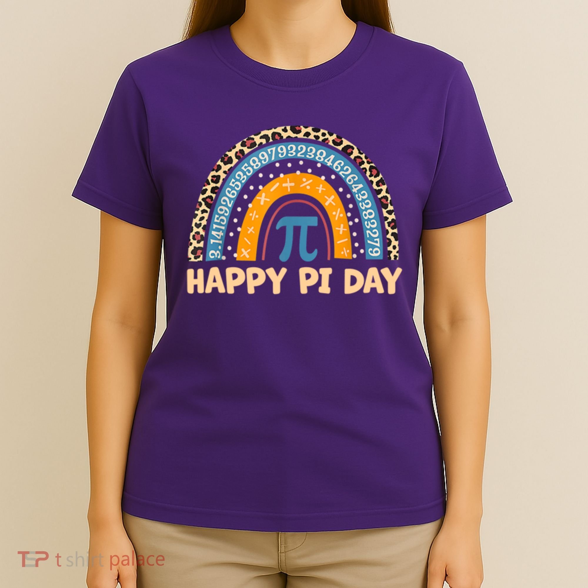 Happy Pi Day Leopard Rainbow T-Shirt