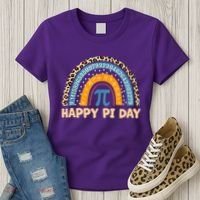 Happy Pi Day Leopard Rainbow Women's T-Shirt thumb 3