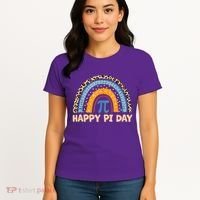 Happy Pi Day Leopard Rainbow Women's T-Shirt thumb 4