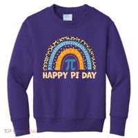 Happy Pi Day Leopard Rainbow Kids Sweatshirt thumb 0