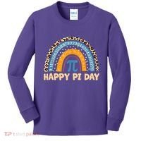 Happy Pi Day Leopard Rainbow Kids Long Sleeve Shirt thumb 0
