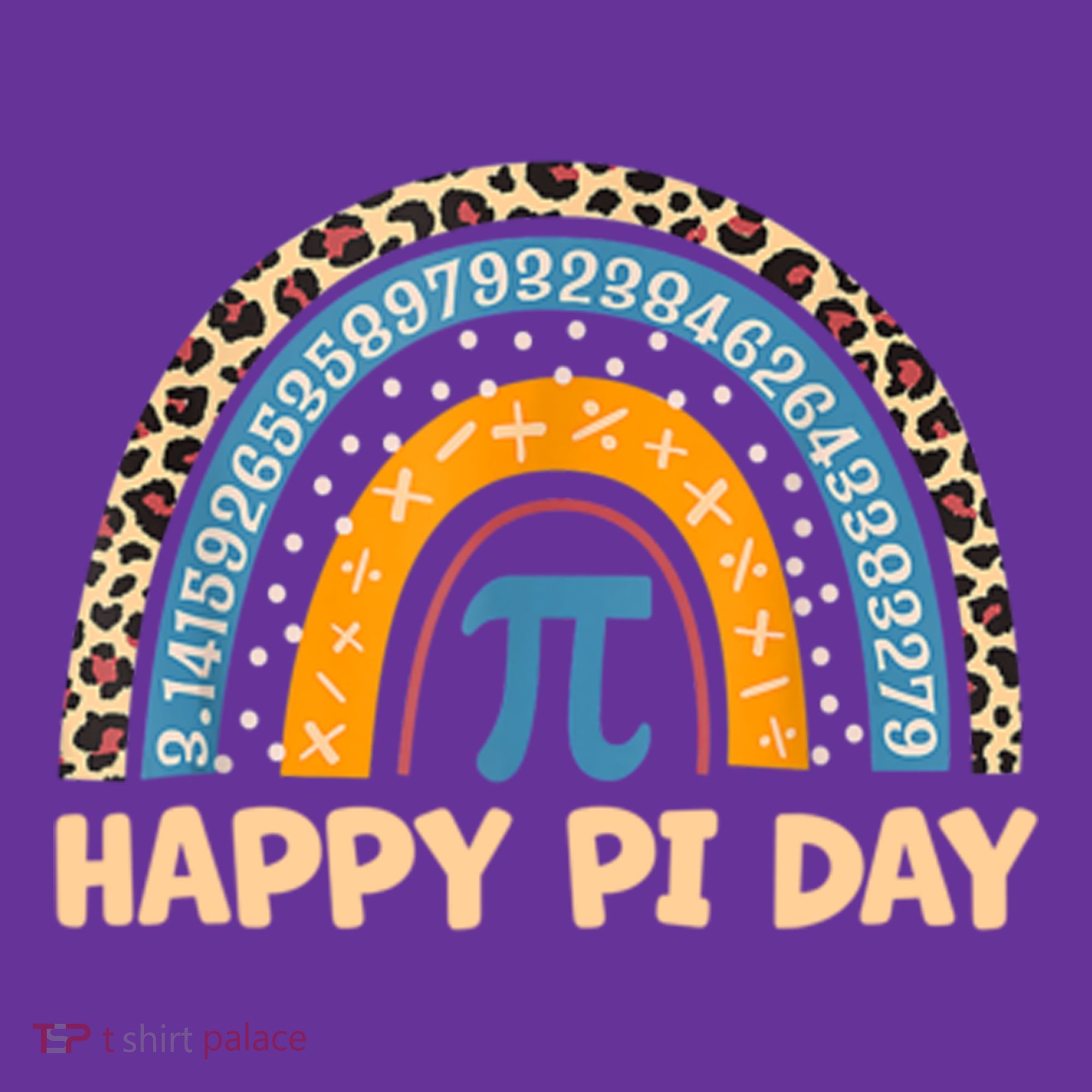 Happy Pi Day Leopard Rainbow Kids Long Sleeve Shirt