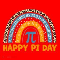Happy Pi Day Leopard Rainbow Santa Hat thumb 1
