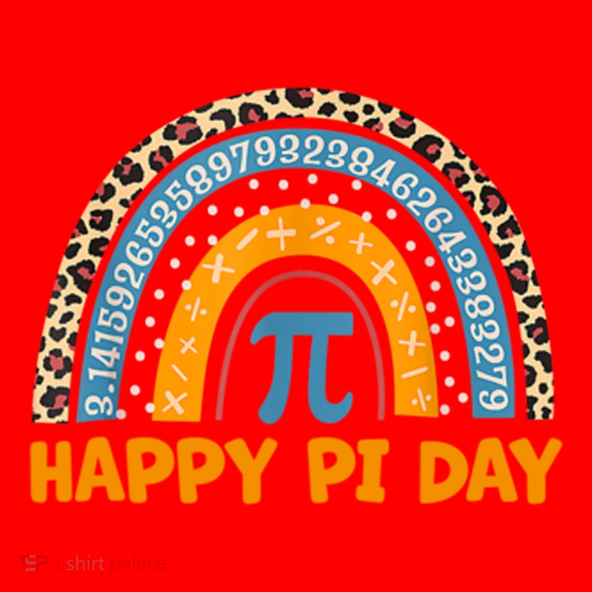 Happy Pi Day Leopard Rainbow Santa Hat
