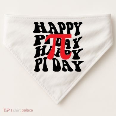 Happy Pi Day Retro Vintage USA-Made Doggie Bandana