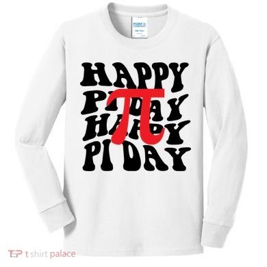 Happy Pi Day Retro Vintage Kids Long Sleeve Shirt