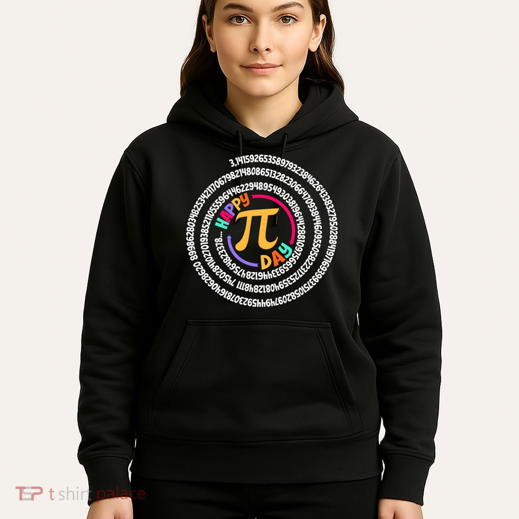 Happy Pi Day 3.14 Mathematic Math Teacher Gift Spiral Pi Day Hoodie