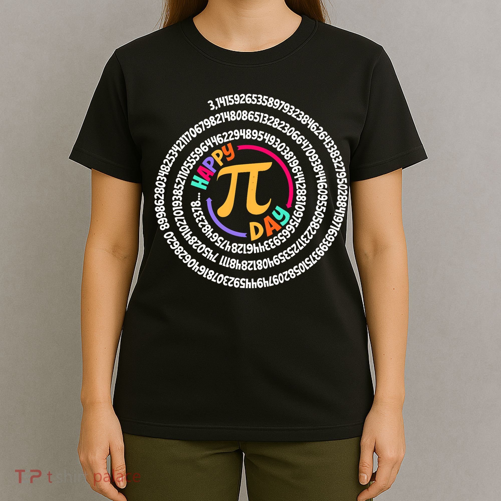 Happy Pi Day 3.14 Mathematic Math Teacher Gift Spiral Pi Day T-Shirt