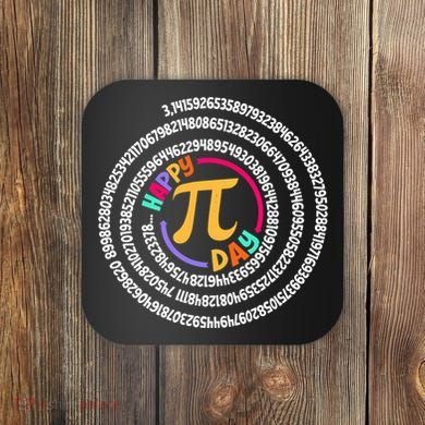 Happy Pi Day 3.14 Mathematic Math Teacher Gift Spiral Pi Day Coaster