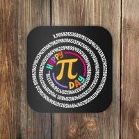 Happy Pi Day 3.14 Mathematic Math Teacher Gift Spiral Pi Day Coaster thumb 0