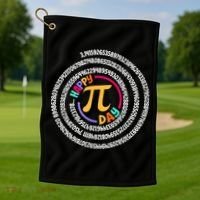 Happy Pi Day 3.14 Mathematic Math Teacher Gift Spiral Pi Day Golf Towel thumb 1