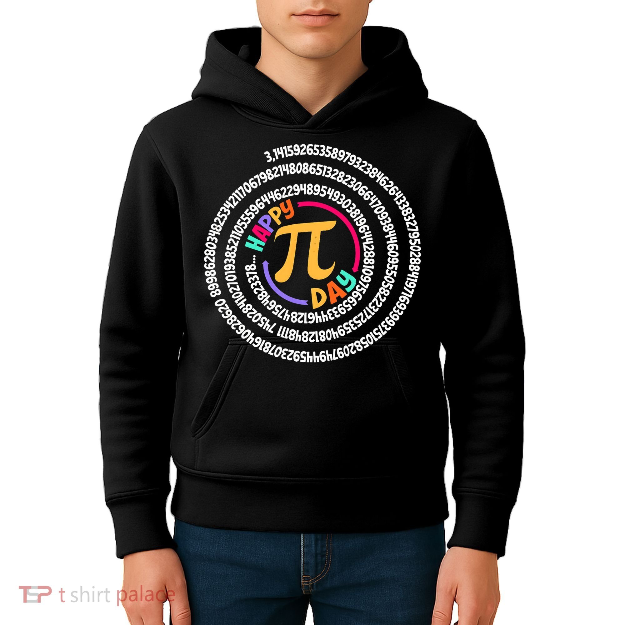 Happy Pi Day 3.14 Mathematic Math Teacher Gift Spiral Pi Day Kids Hoodie