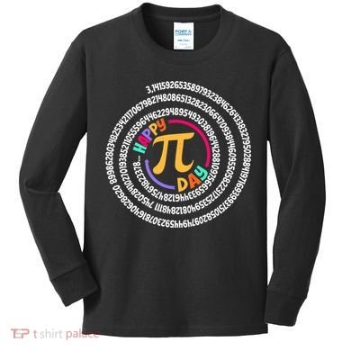 Happy Pi Day 3.14 Mathematic Math Teacher Gift Spiral Pi Day Kids Long Sleeve Shirt