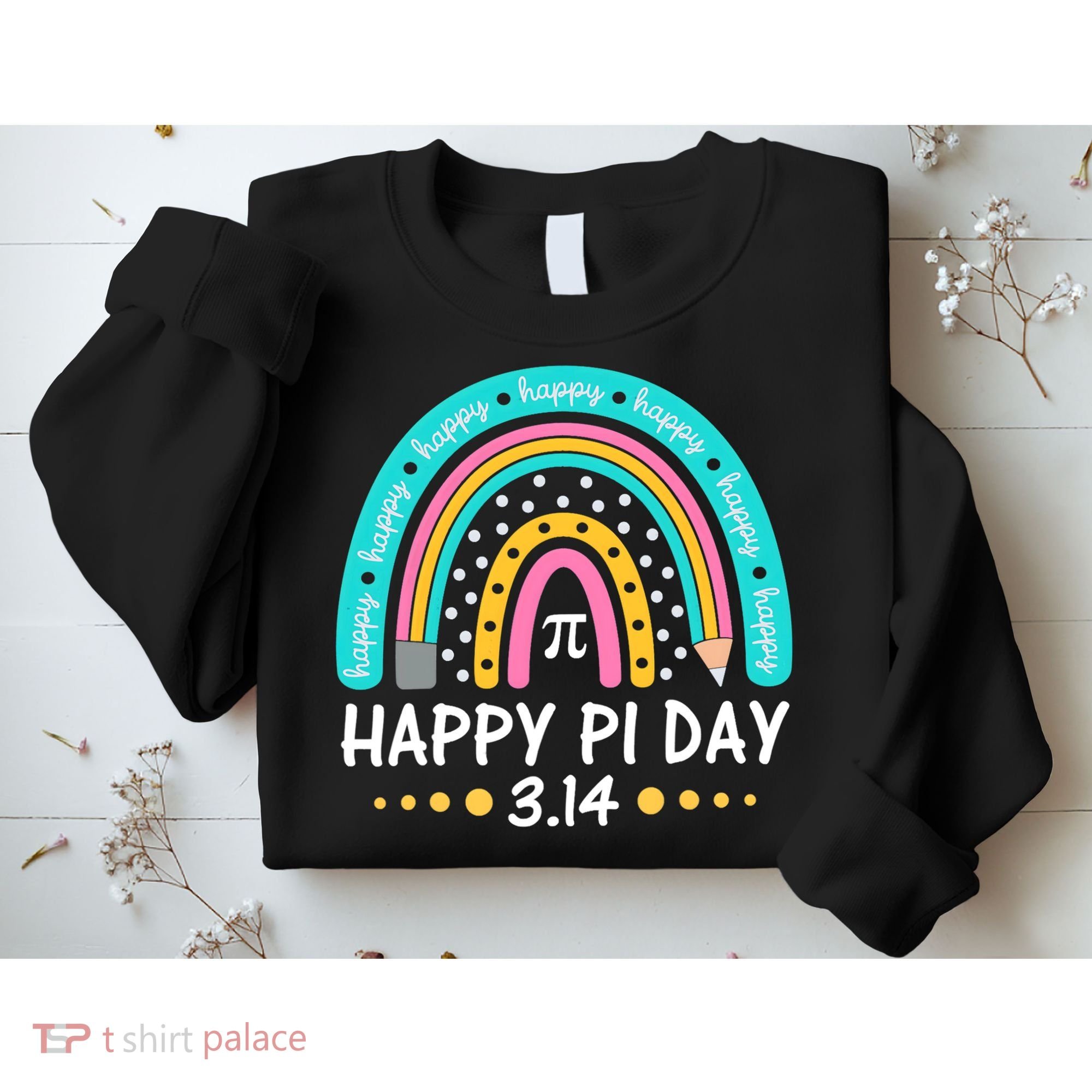Happy Pi Day Mathematic Math Teacher Gift Rainbow Women Girl Sweatshirt