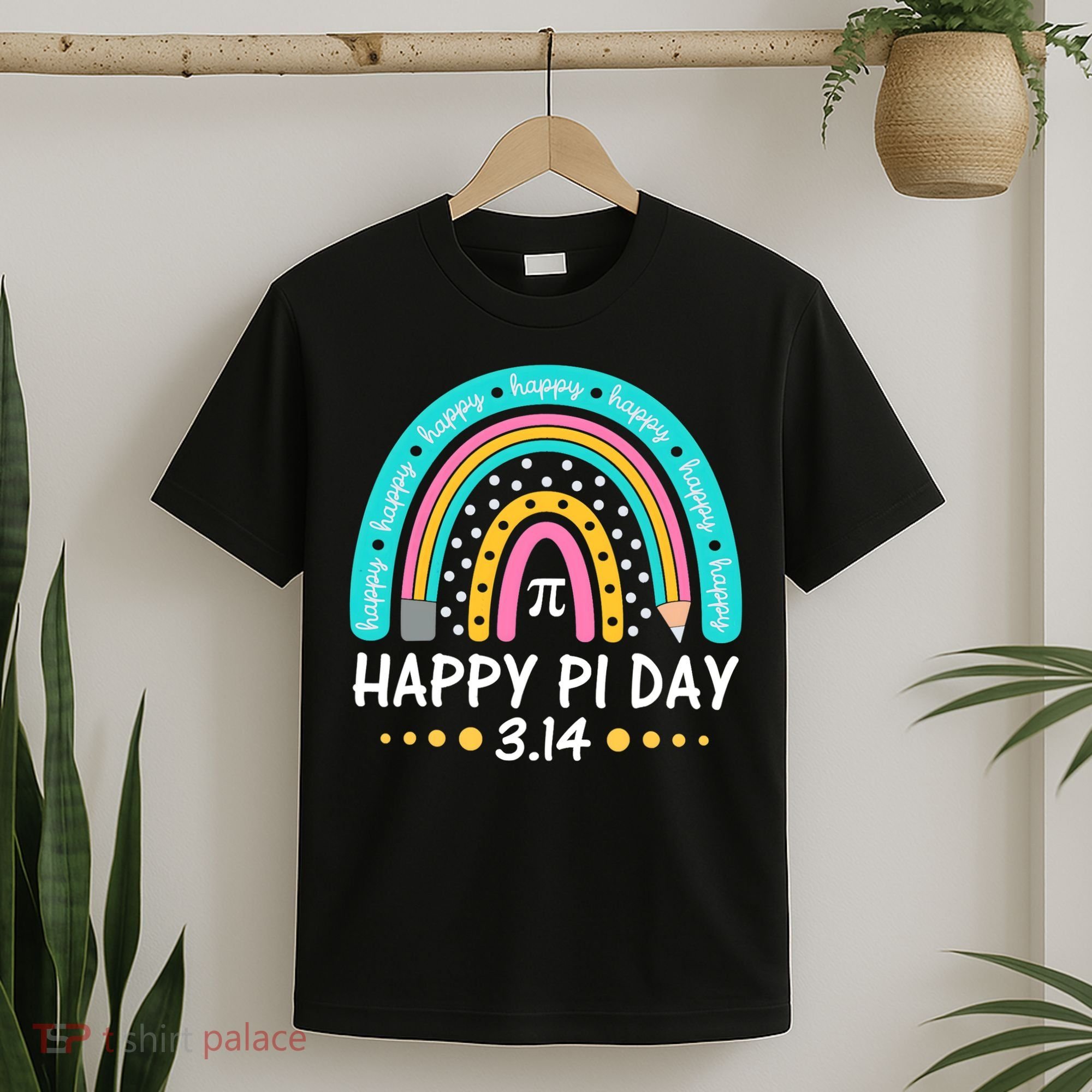 Happy Pi Day Mathematic Math Teacher Gift Rainbow Women Girl T-Shirt
