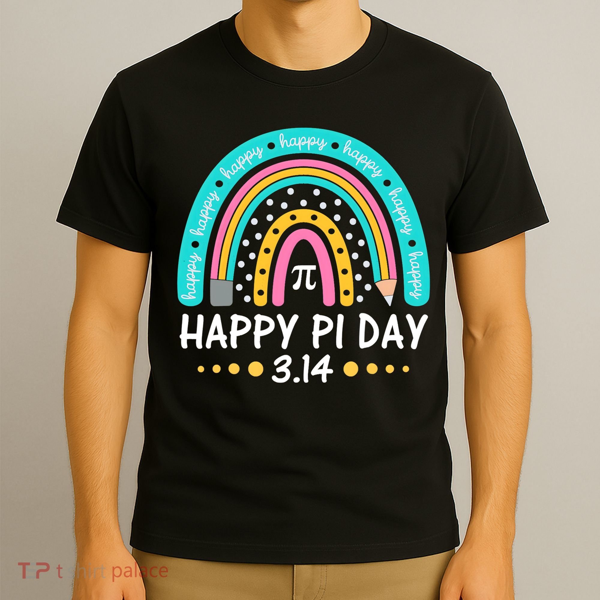 Happy Pi Day Mathematic Math Teacher Gift Rainbow Women Girl T-Shirt