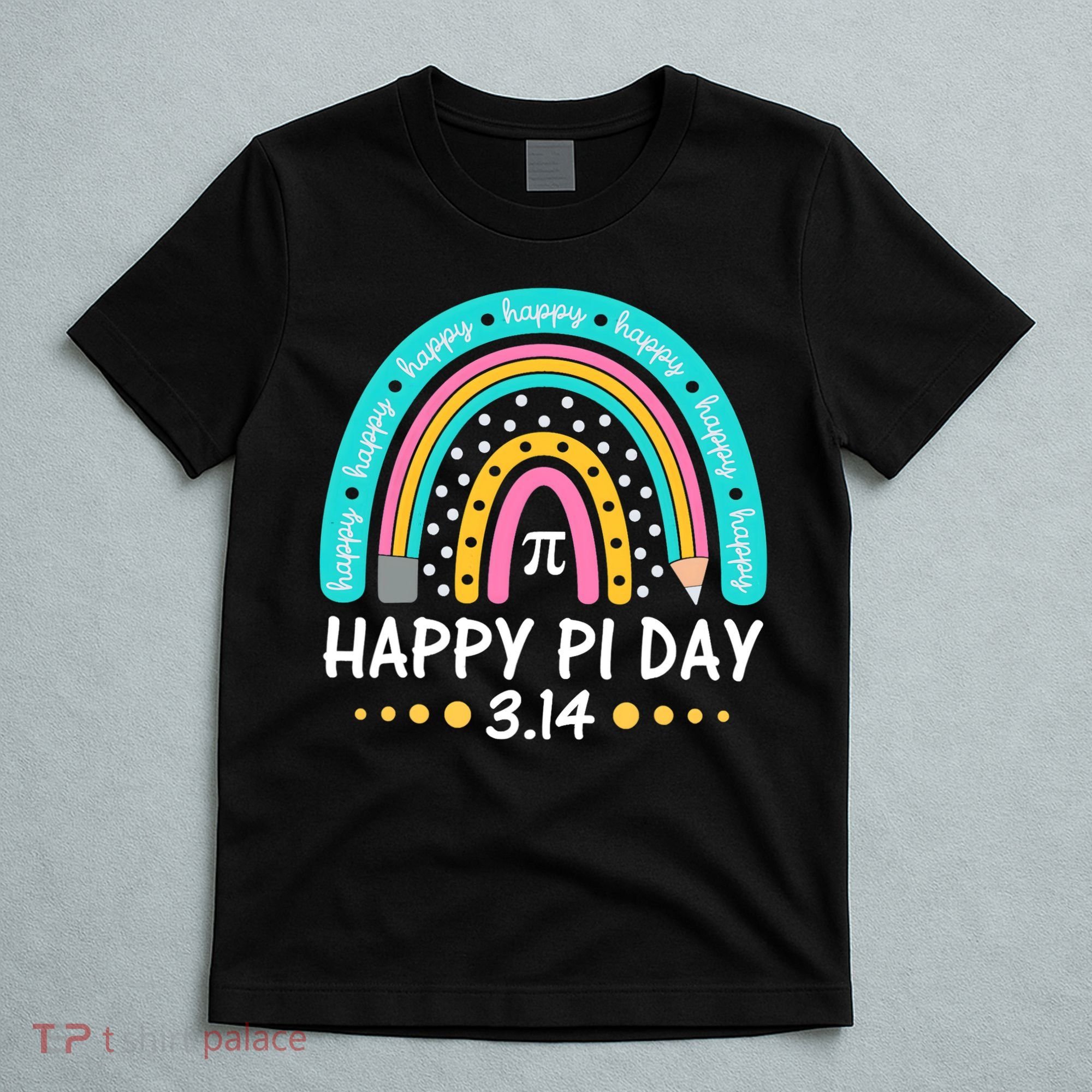 Happy Pi Day Mathematic Math Teacher Gift Rainbow Women Girl T-Shirt