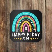 Happy Pi Day Mathematic Math Teacher Gift Rainbow Women Girl Coaster thumb 0