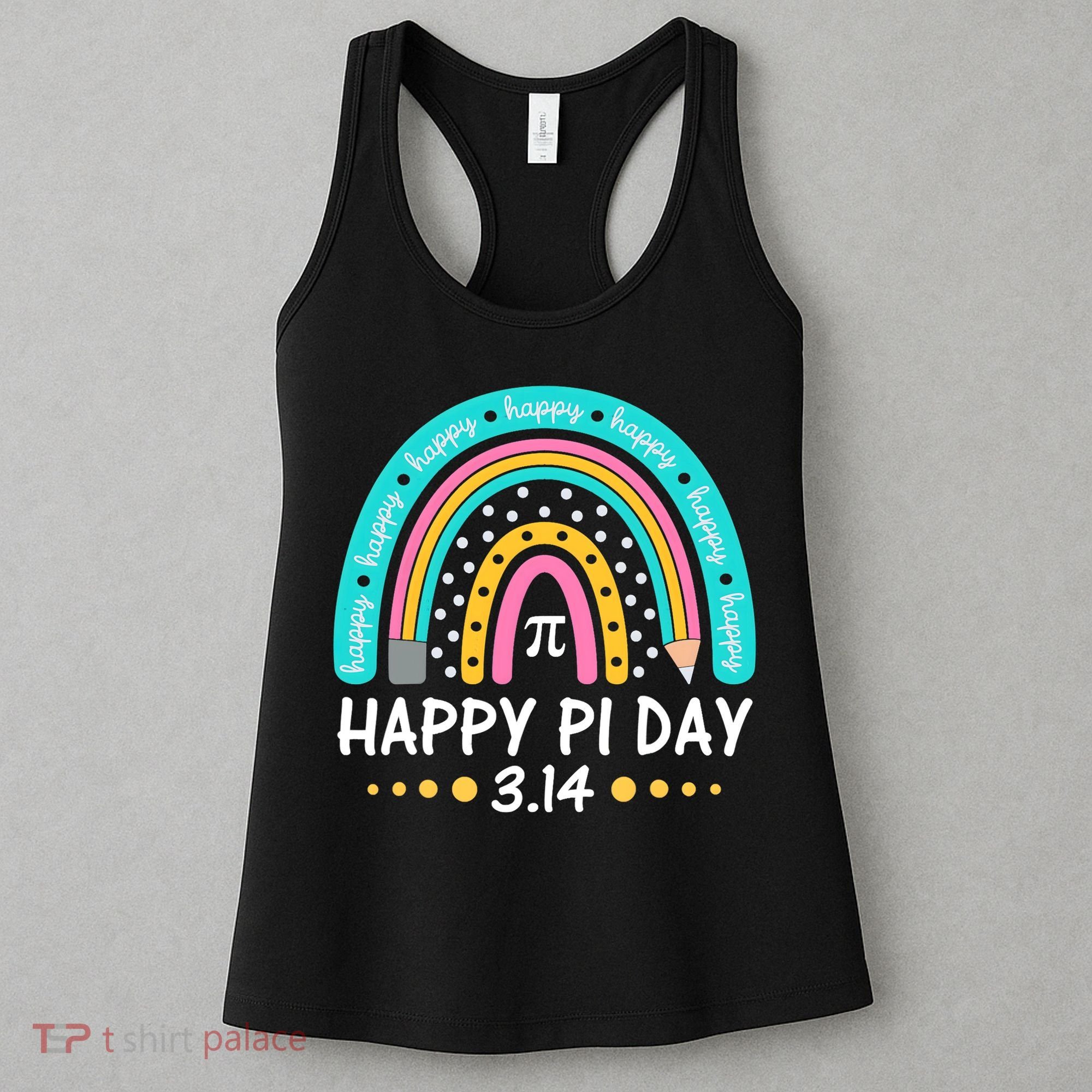Happy Pi Day Mathematic Math Teacher Gift Rainbow Women Girl Women's Tank Top
