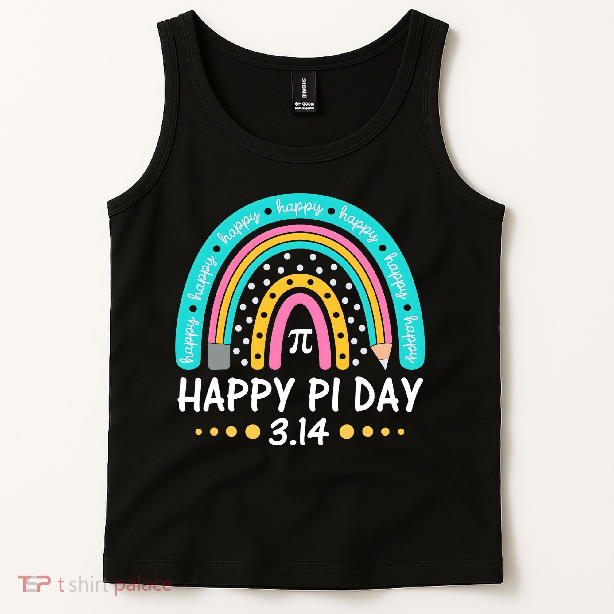 Happy Pi Day Mathematic Math Teacher Gift Rainbow Women Girl Tank Top