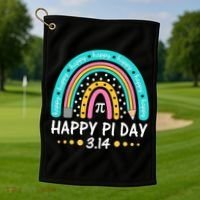 Happy Pi Day Mathematic Math Teacher Gift Rainbow Women Girl Golf Towel thumb 1