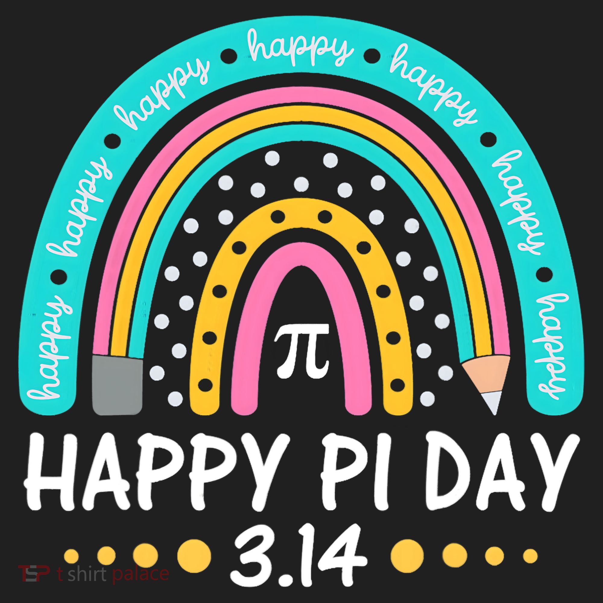 Happy Pi Day Mathematic Math Teacher Gift Rainbow Women Girl Golf Towel