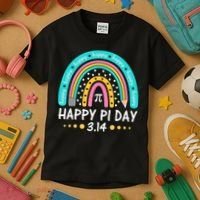 Happy Pi Day Mathematic Math Teacher Gift Rainbow Women Girl Kids T-Shirt thumb 3