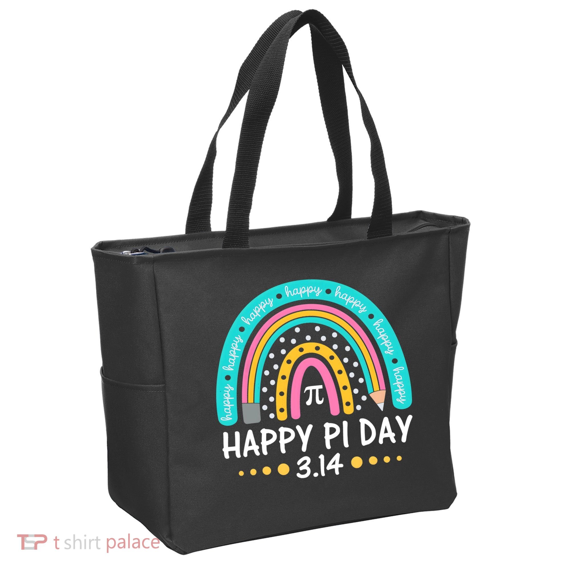 Happy Pi Day Mathematic Math Teacher Gift Rainbow Women Girl Tote Bag