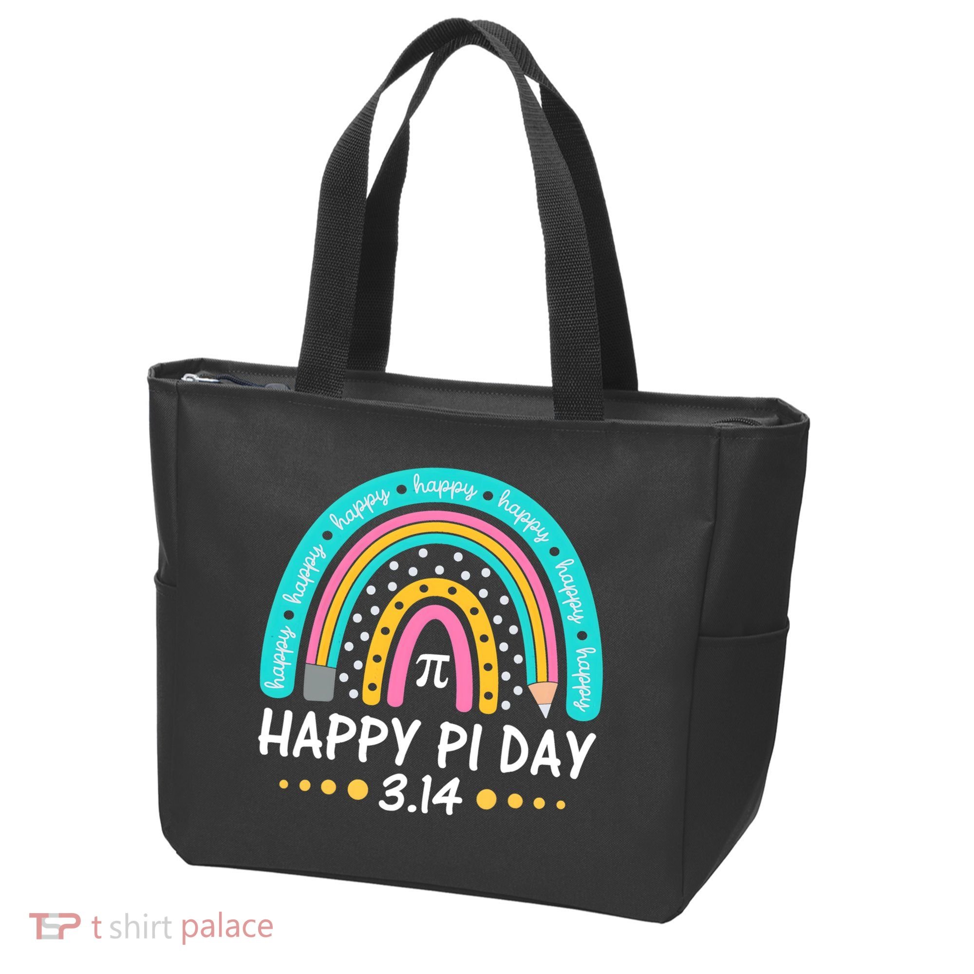 Happy Pi Day Mathematic Math Teacher Gift Rainbow Women Girl Tote Bag