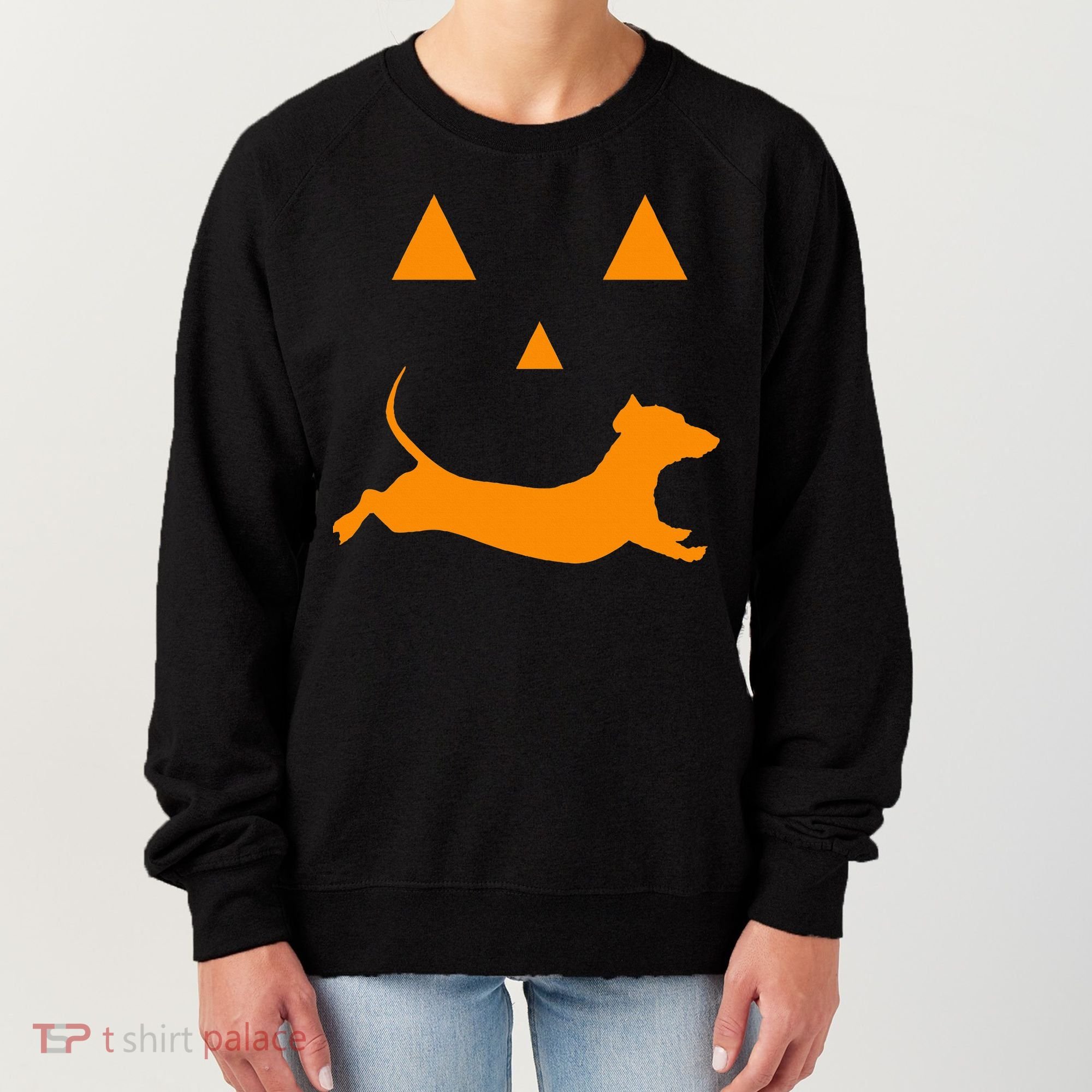 Halloween Pumpkin Dachshund Jackolantern Costume Women's Sweatshirt