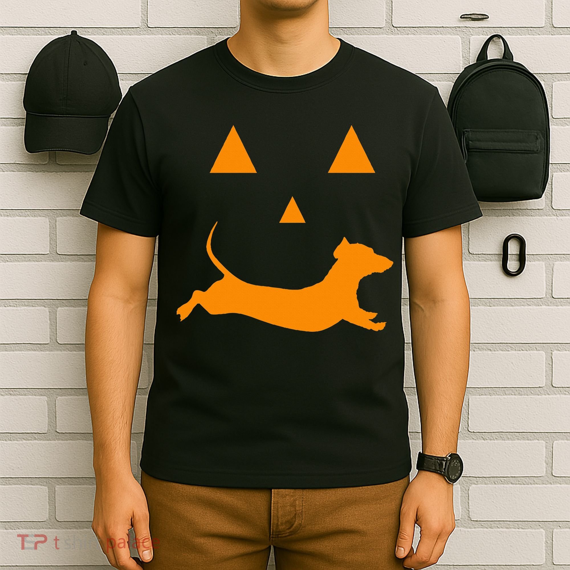 Halloween Pumpkin Dachshund Jackolantern Costume T-Shirt