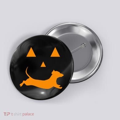 Halloween Pumpkin Dachshund Jackolantern Costume Button