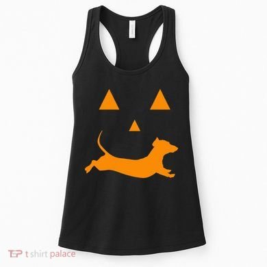 Halloween Pumpkin Dachshund Jackolantern Costume Women's Tank Top