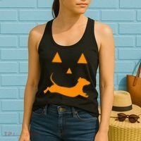 Halloween Pumpkin Dachshund Jackolantern Costume Women's Tank Top thumb 2