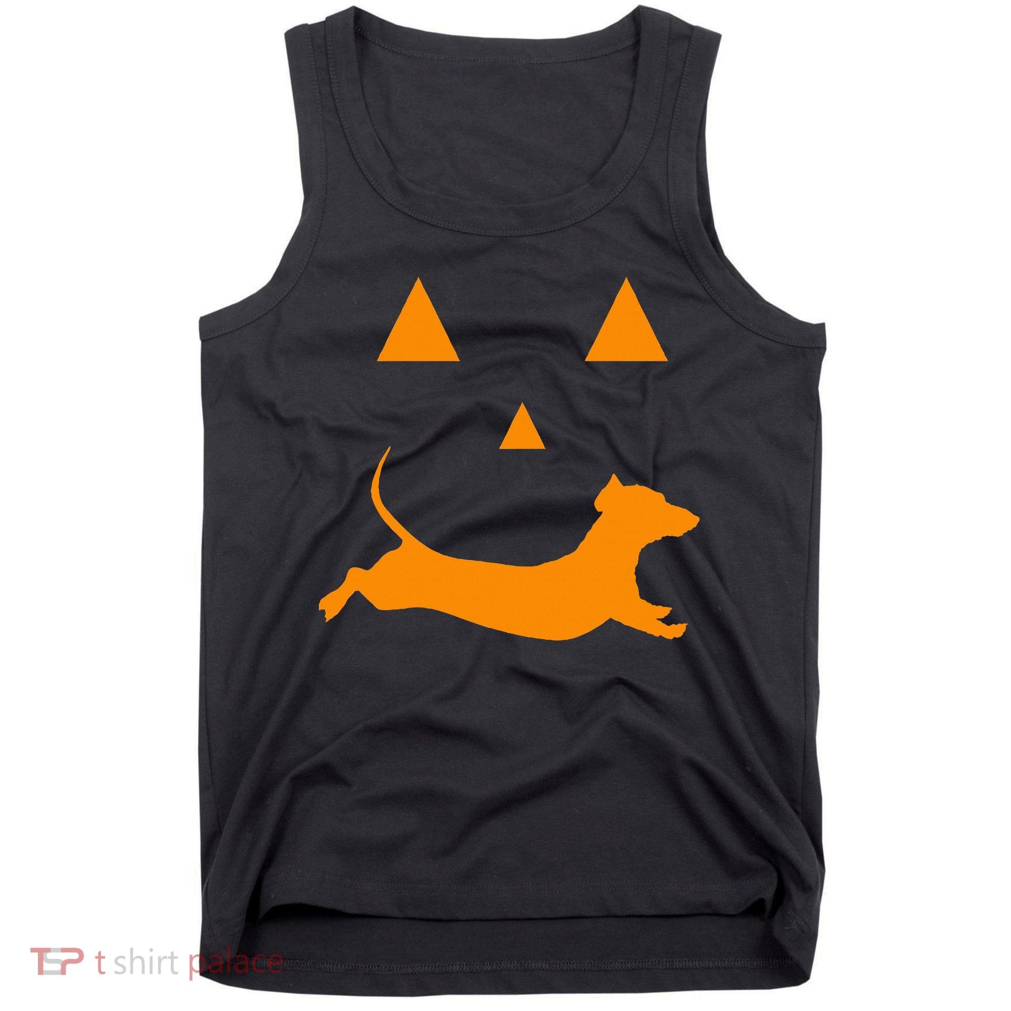 Halloween Pumpkin Dachshund Jackolantern Costume Tank Top