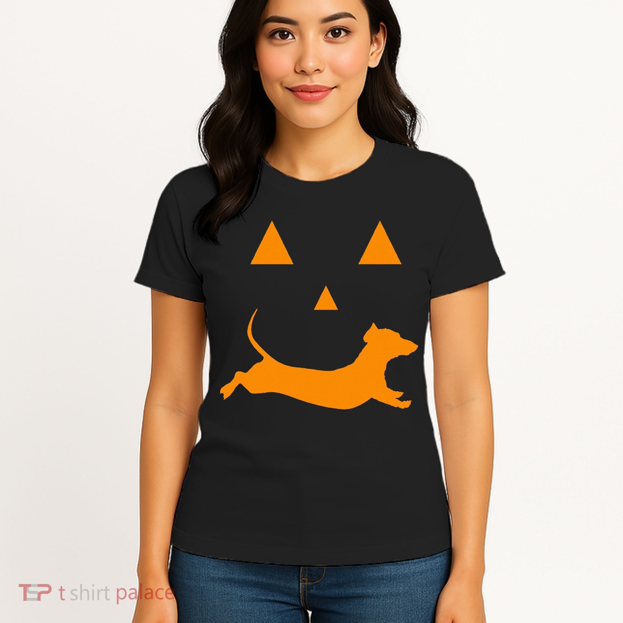 Halloween Pumpkin Dachshund Jackolantern Costume Women's T-Shirt