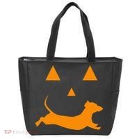 Halloween Pumpkin Dachshund Jackolantern Costume Tote Bag thumb 0