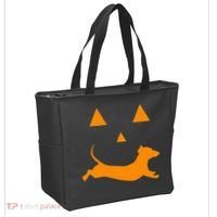Halloween Pumpkin Dachshund Jackolantern Costume Tote Bag thumb 2