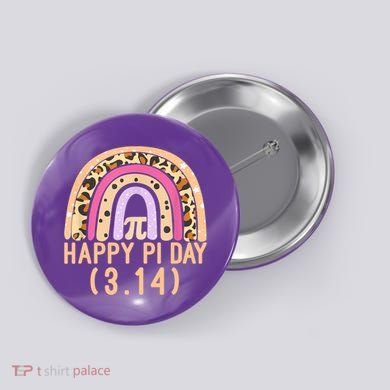 Happy Pi Day Rainbow March 14th Button