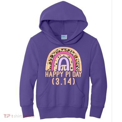 Happy Pi Day Rainbow March 14th Kids Hoodie