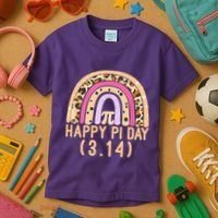 Happy Pi Day Rainbow March 14th Kids T-Shirt thumb 3
