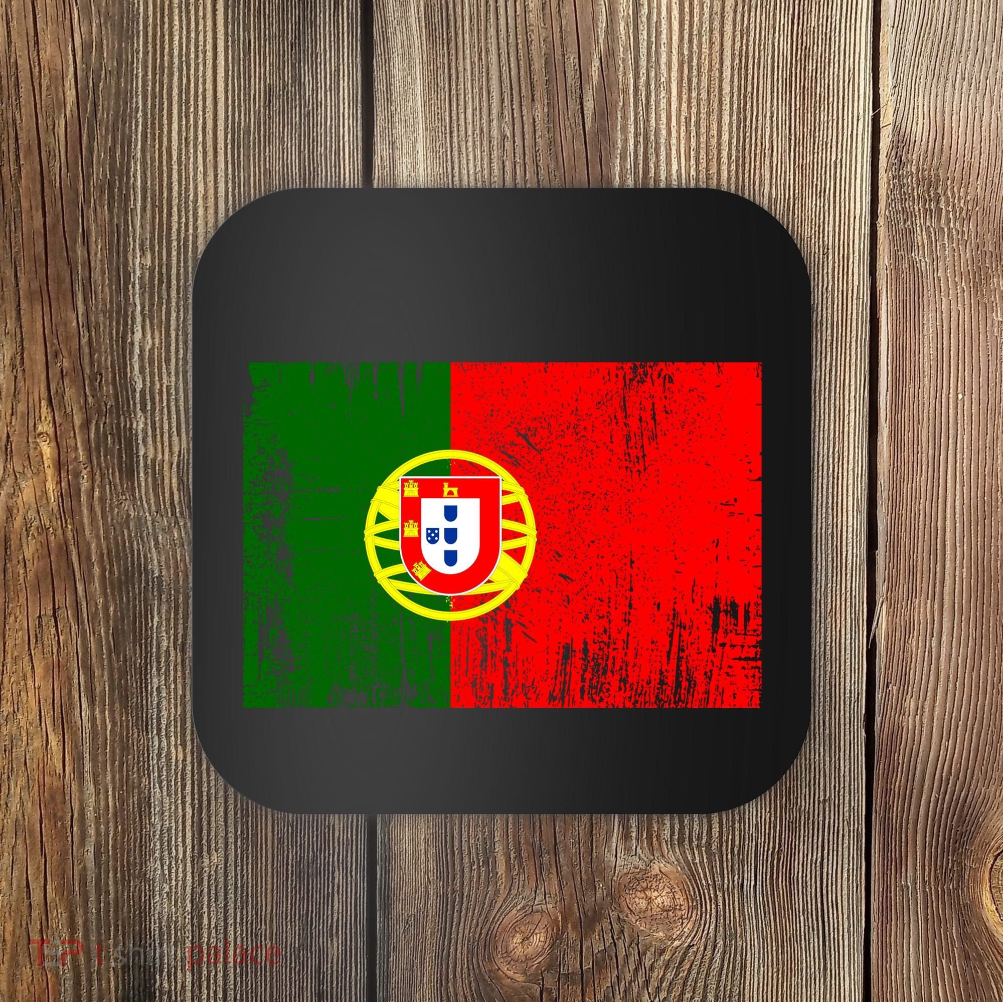 Happy Portugal Day Distressed Portugal Flag Coaster
