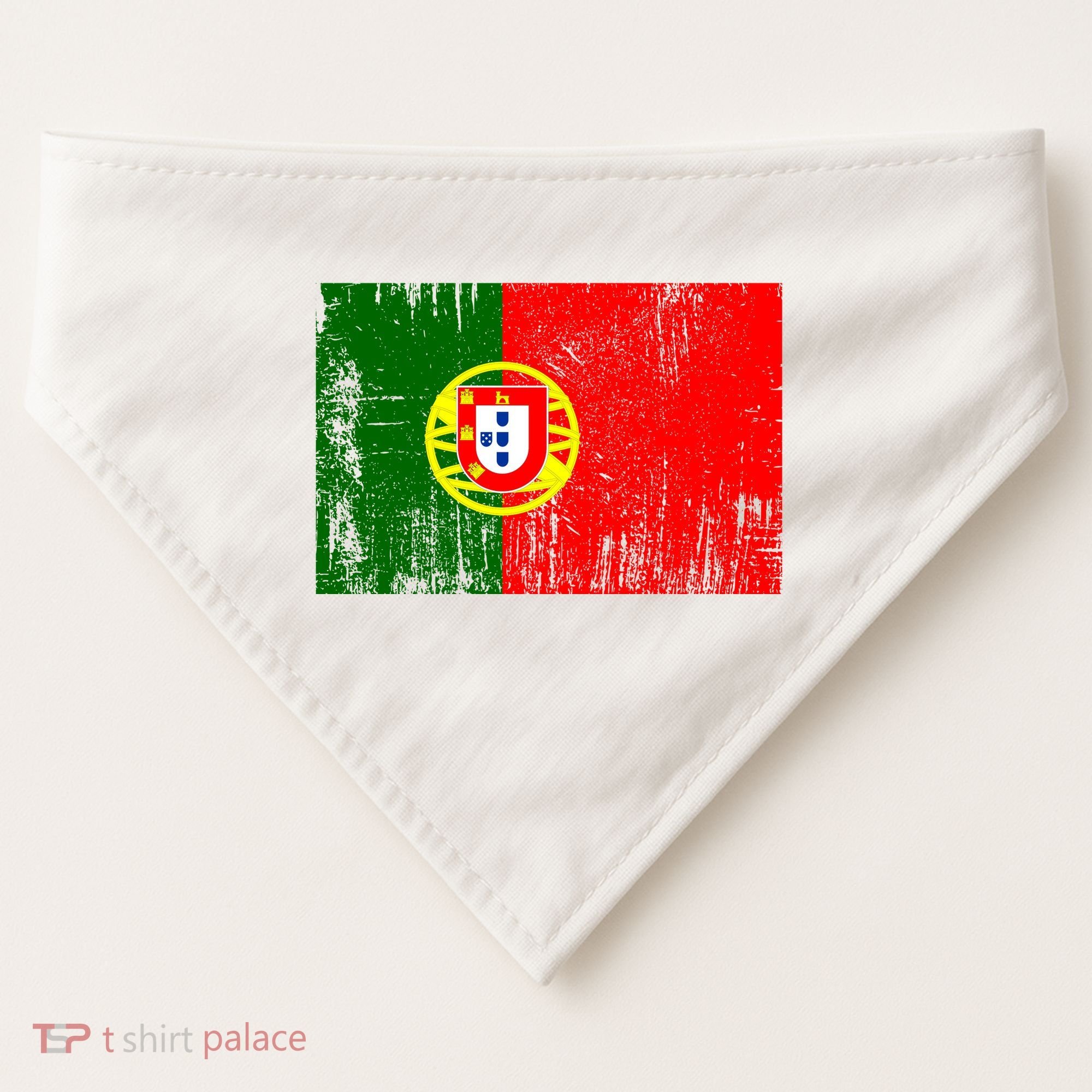 Happy Portugal Day Distressed Portugal Flag USA-Made Doggie Bandana