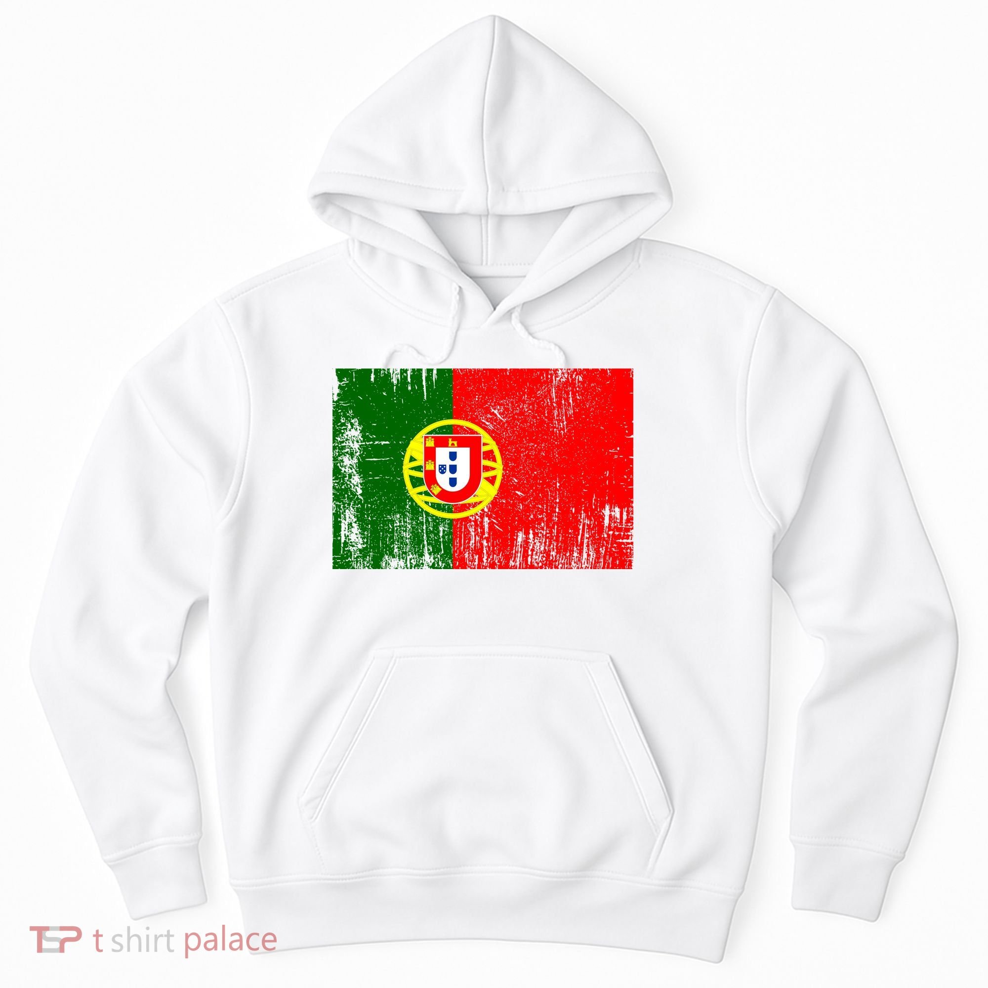 Happy Portugal Day Distressed Portugal Flag Hoodie