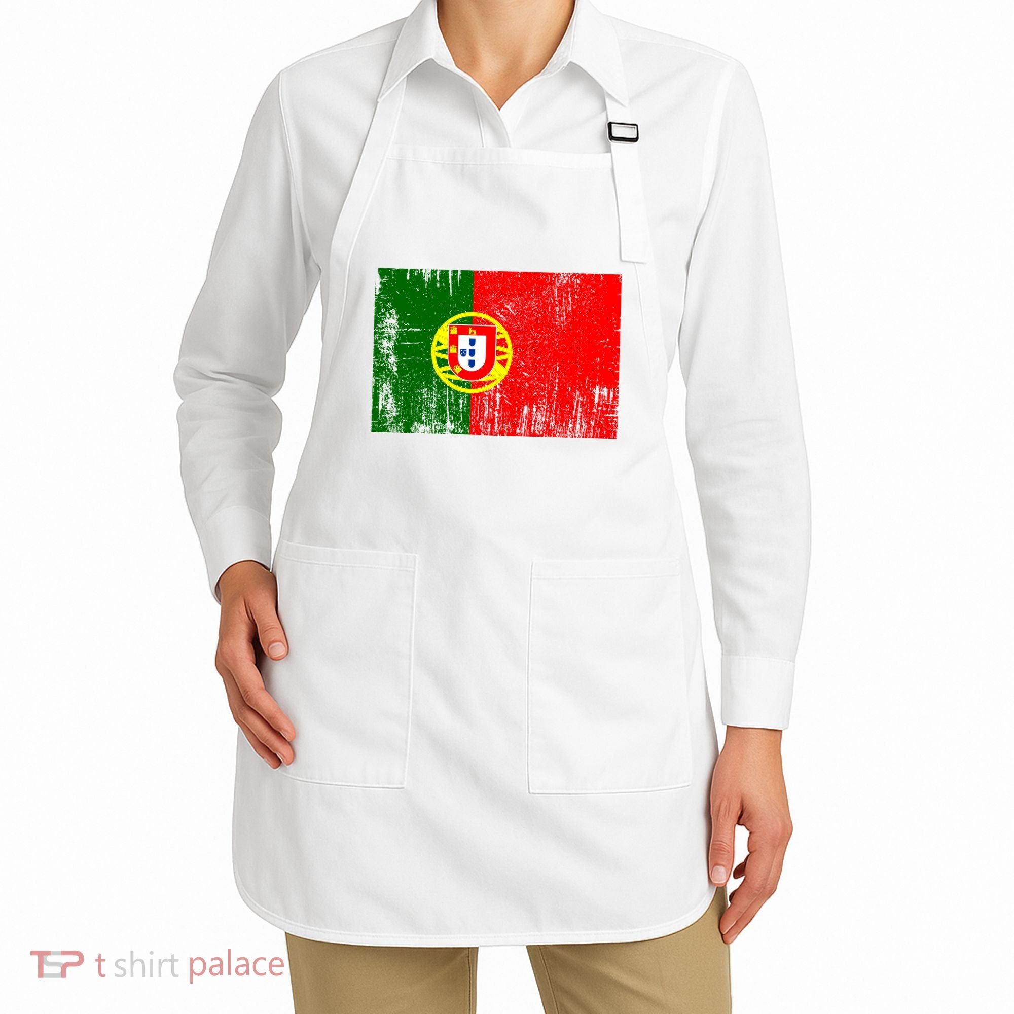 Happy Portugal Day Distressed Portugal Flag Apron