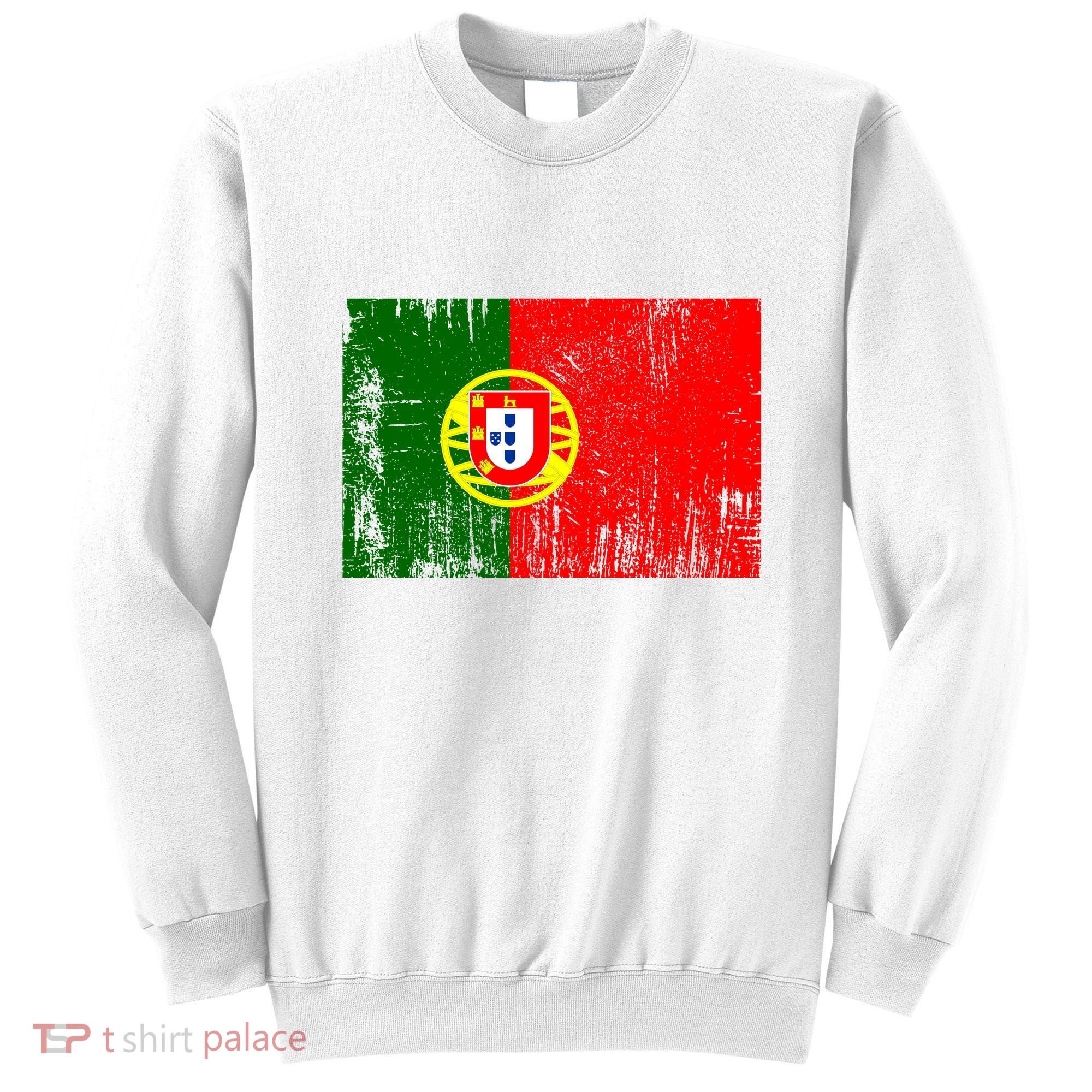 Happy Portugal Day Distressed Portugal Flag Sweatshirt