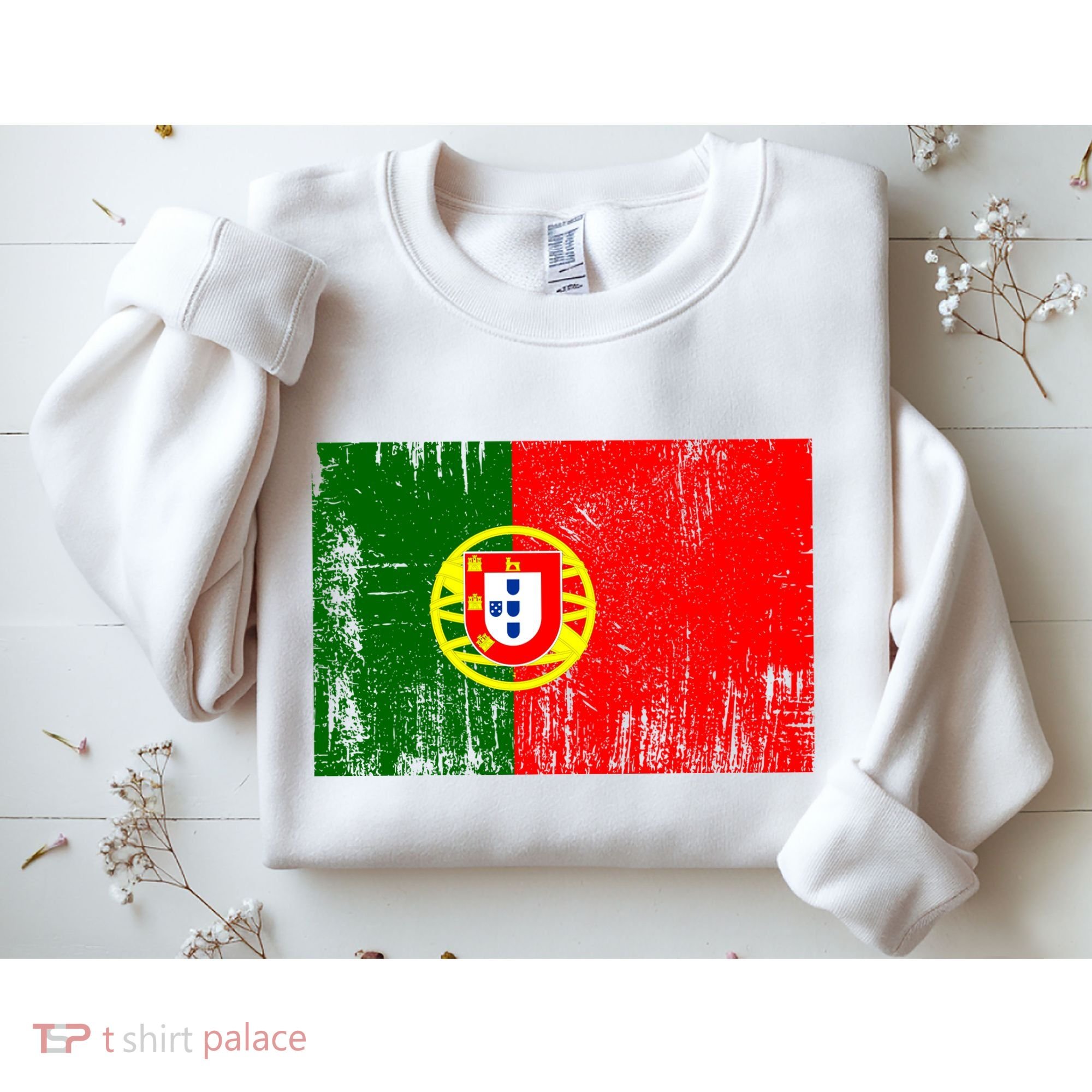 Happy Portugal Day Distressed Portugal Flag Sweatshirt