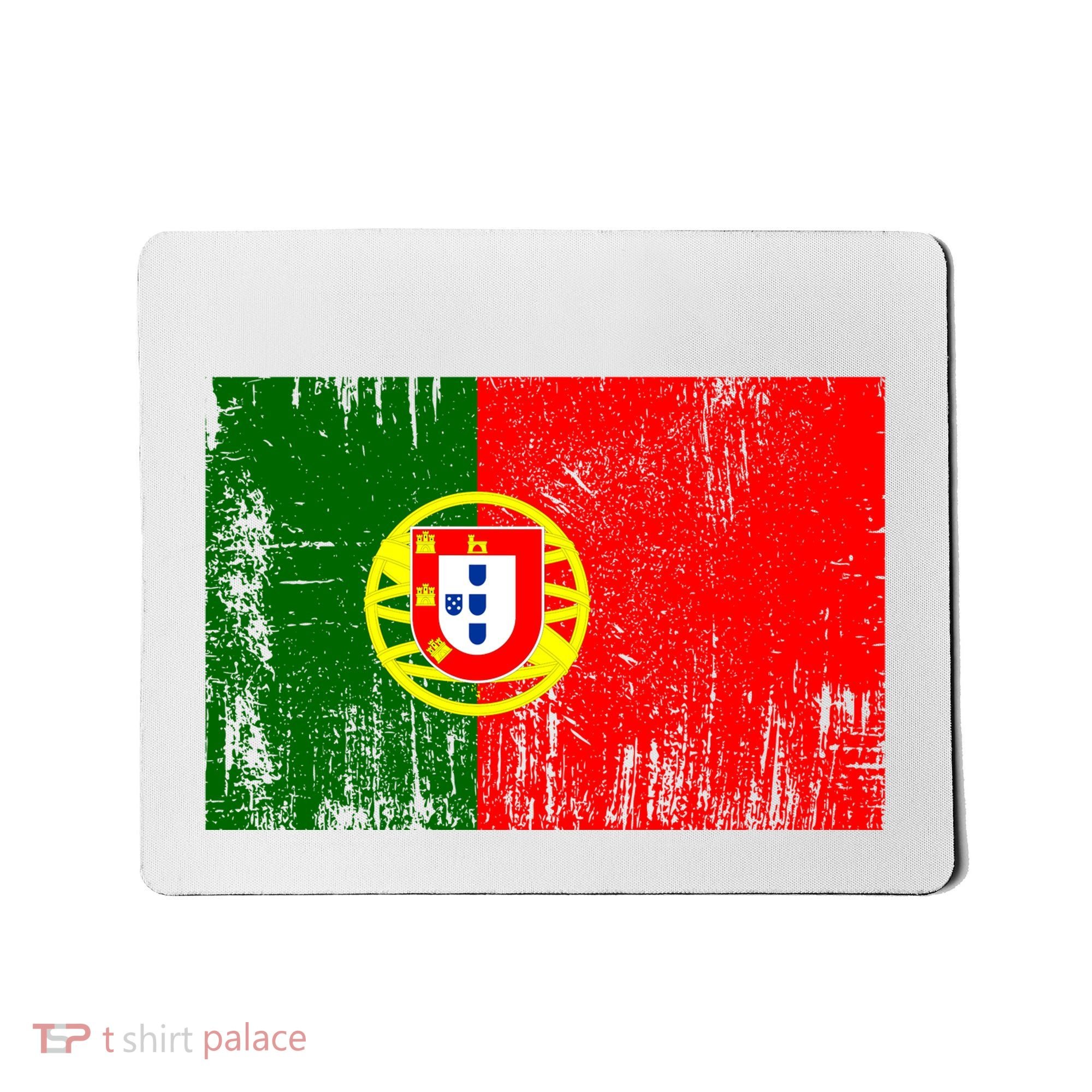 Happy Portugal Day Distressed Portugal Flag Mousepad