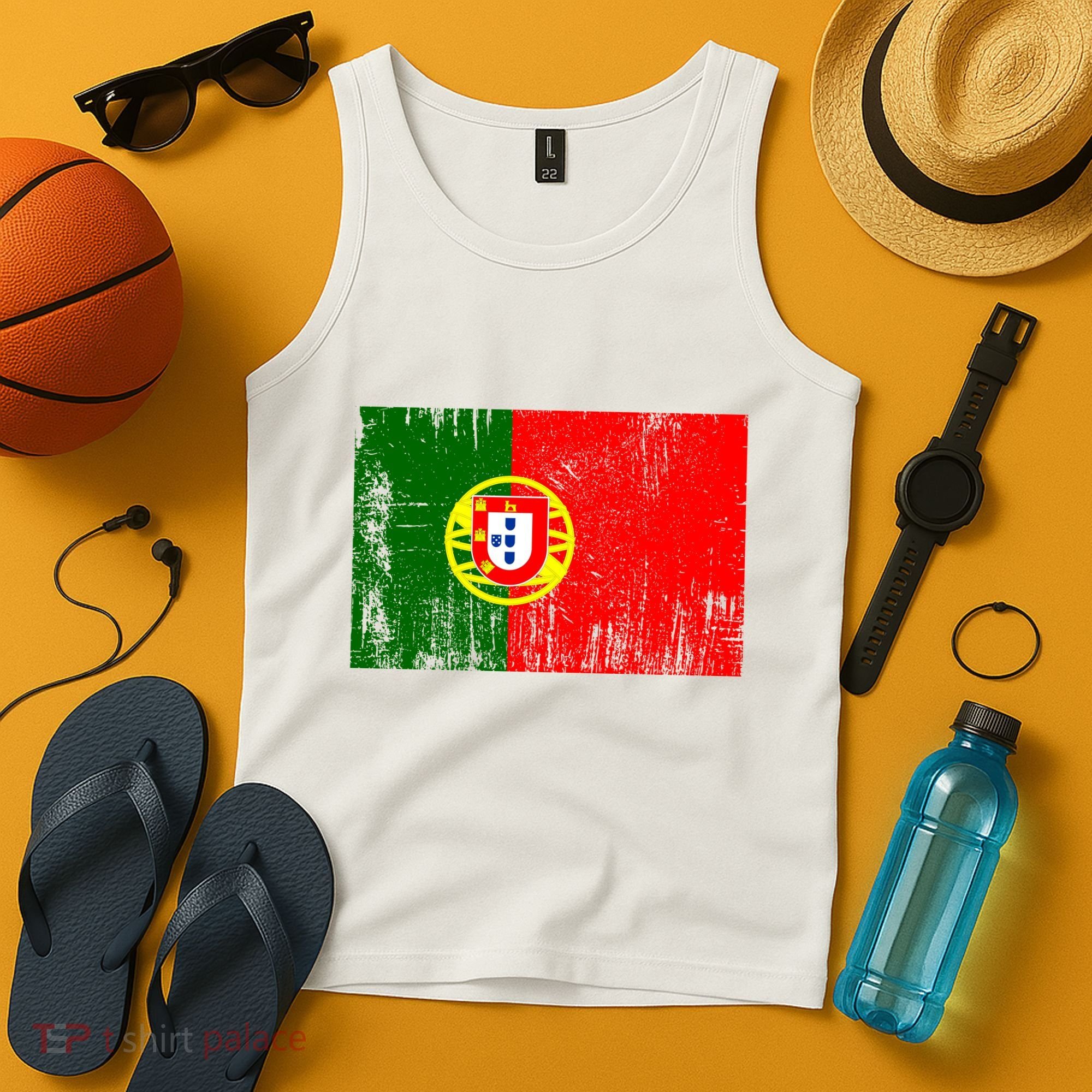 Happy Portugal Day Distressed Portugal Flag Tank Top