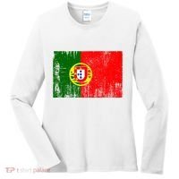 Happy Portugal Day Distressed Portugal Flag Women's Long Sleeve Shirt thumb 0